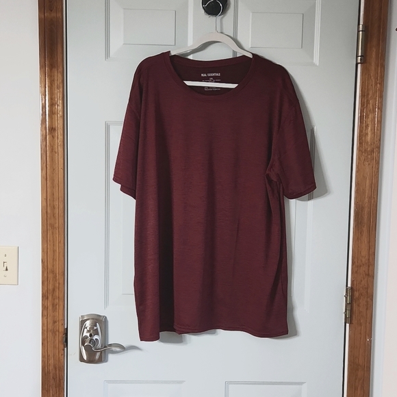 Real Essentials Other - Real Essentials, Men's, 2XL, Maroon, Short Sleeve, Polyester & Spandex)